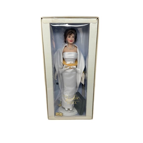 The Jackie Doll Jacqueline Kennedy White Gown Collectible Doll Franklin Mint - Picture 1 of 6